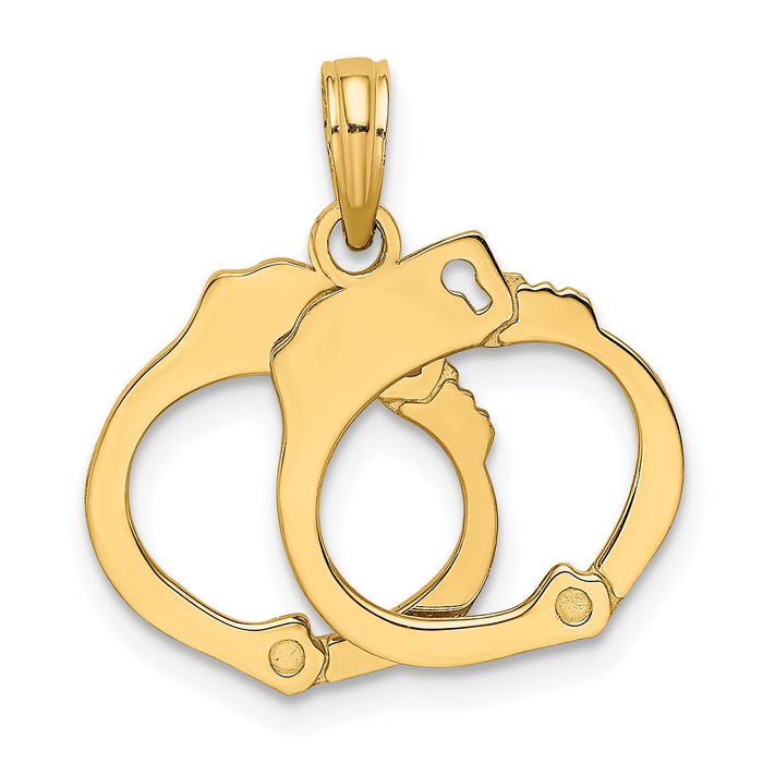 14K 2-Piece Handcuffs Charm-K7253