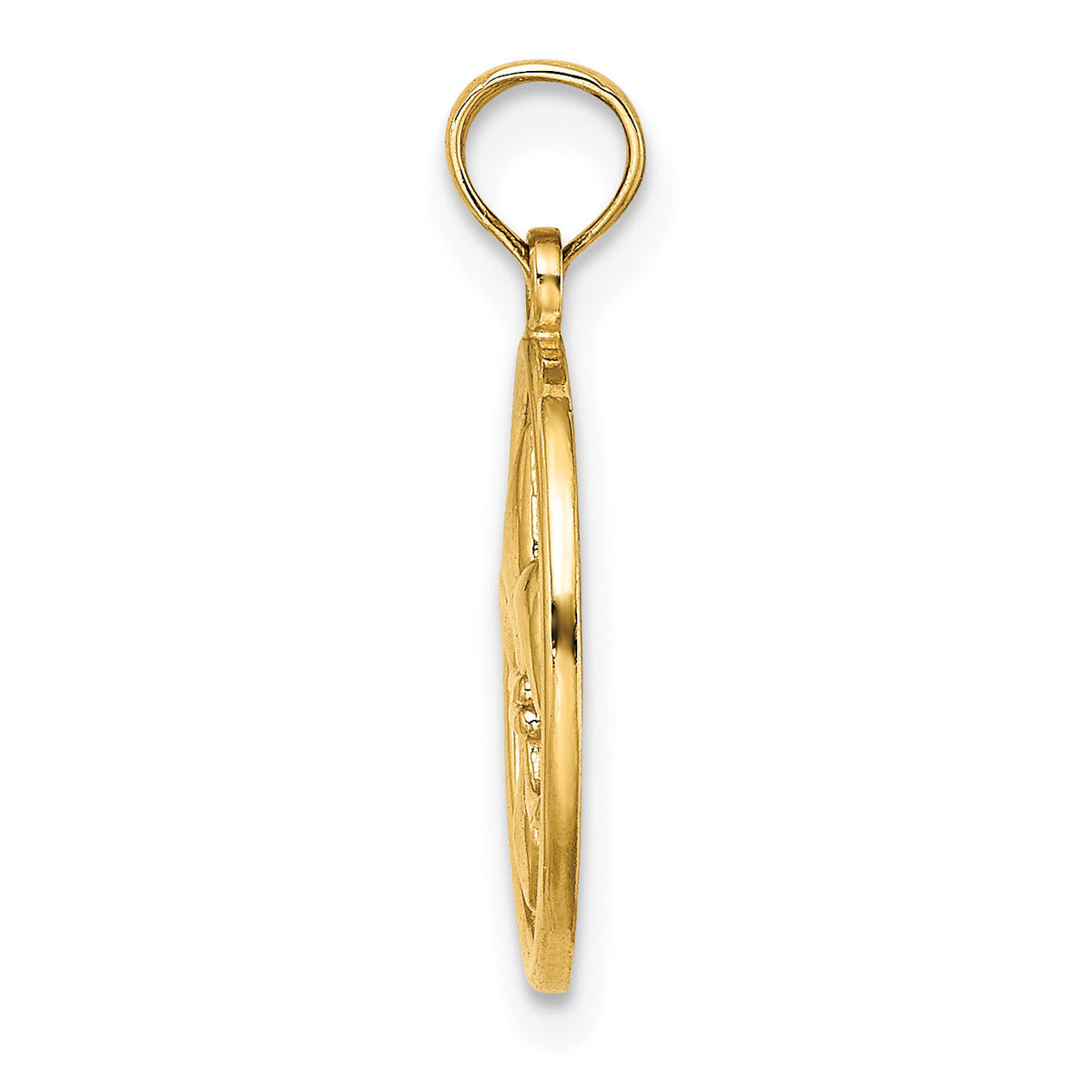 14K Fleur de Lis on Oval Disc Charm-K7260