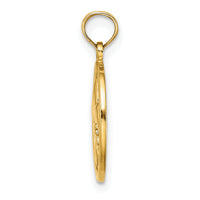 14K Fleur de Lis on Oval Disc Charm-K7260