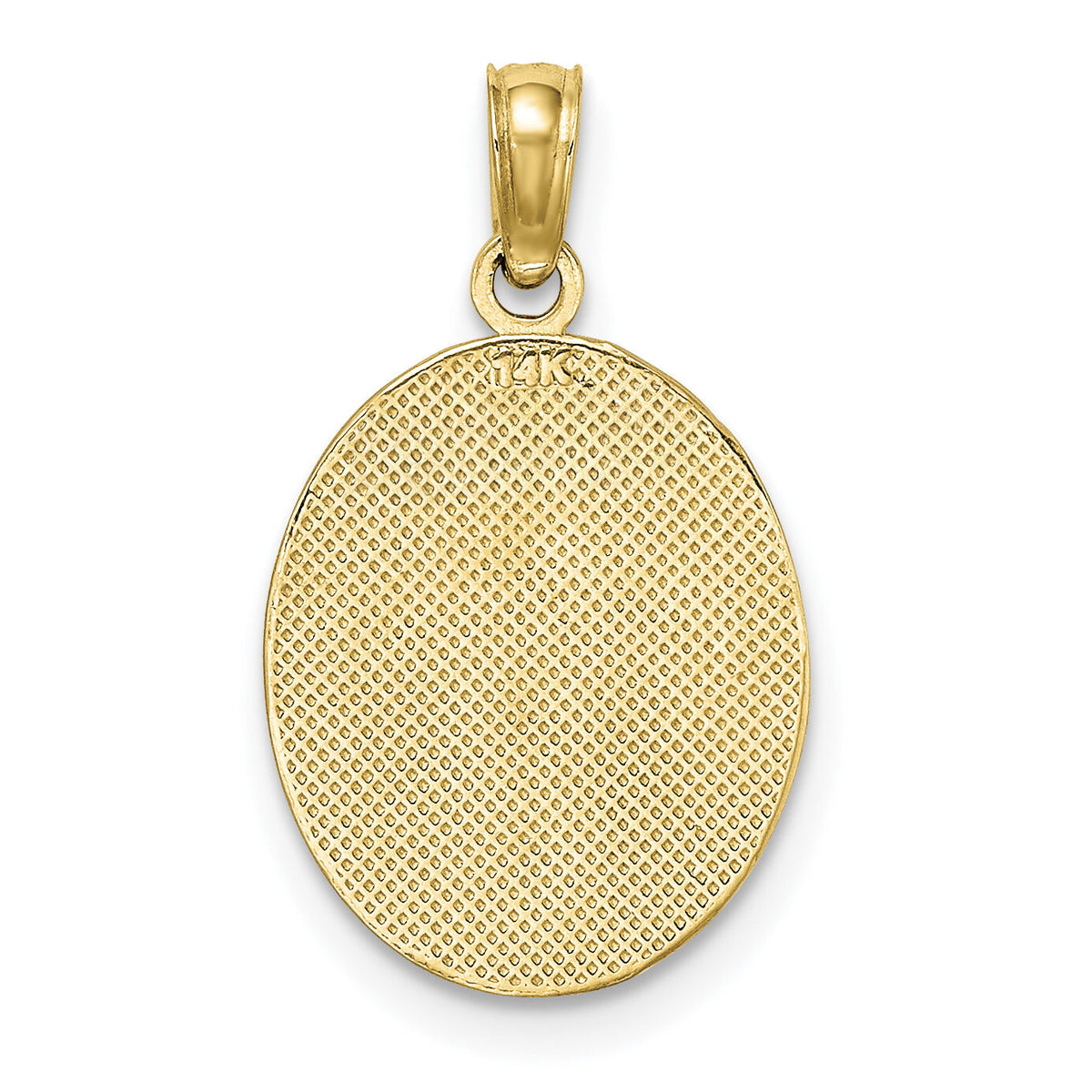 14K Fleur de Lis on Oval Disc Charm-K7260