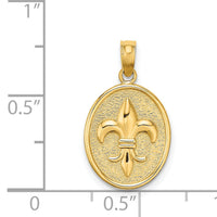 14K Fleur de Lis on Oval Disc Charm-K7260
