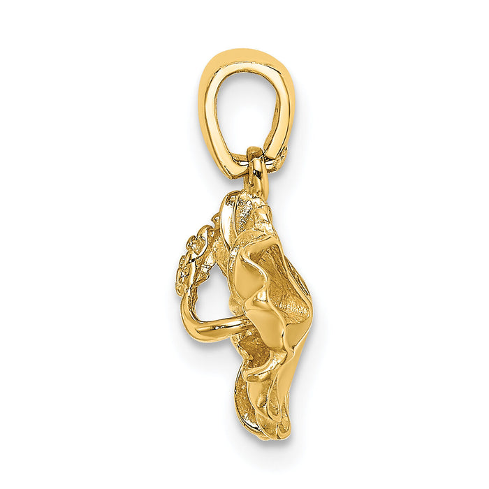 14K Textured Hibiscus Flower Charm-K7261
