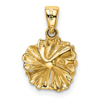 14K Textured Hibiscus Flower Charm-K7261
