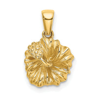 14K Textured Hibiscus Flower Charm-K7261