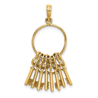 14K Moveable 3D I LOVE YOU  Key Chain Charm-K7264