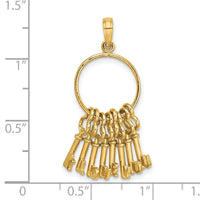 14K Moveable 3D I LOVE YOU  Key Chain Charm-K7264