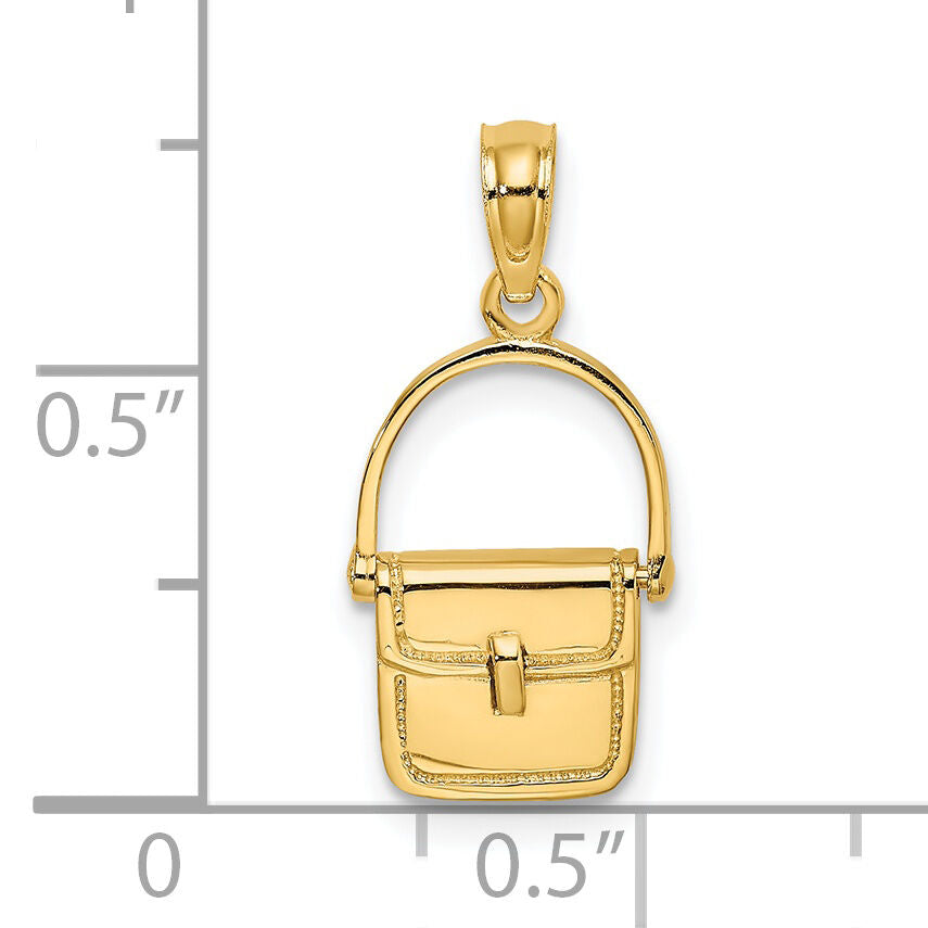 14K 3-D Moveable Polished Purse Charm-K7265