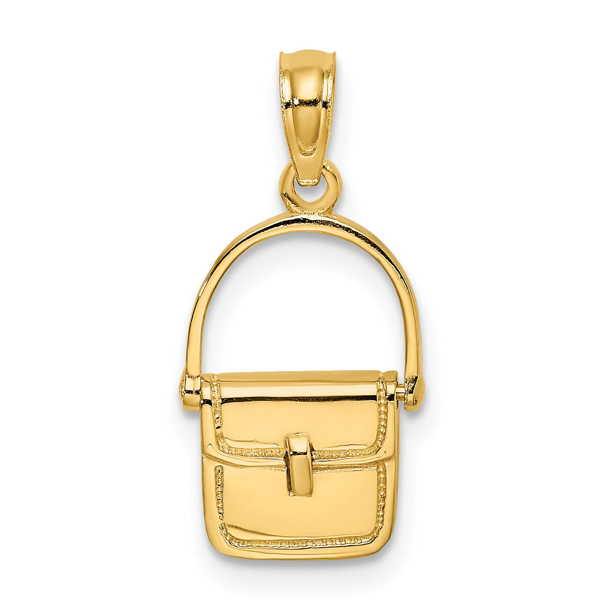 14K 3-D Moveable Polished Purse Charm-K7265