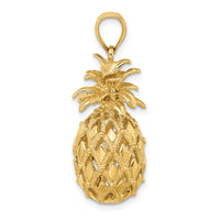 14K 3-D Textured and Polished Pineapple Charm-K7266