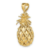 14K 3-D Textured and Polished Pineapple Charm-K7266