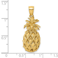 14K 3-D Textured and Polished Pineapple Charm-K7266