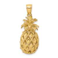 14K 3-D Textured and Polished Pineapple Charm-K7266