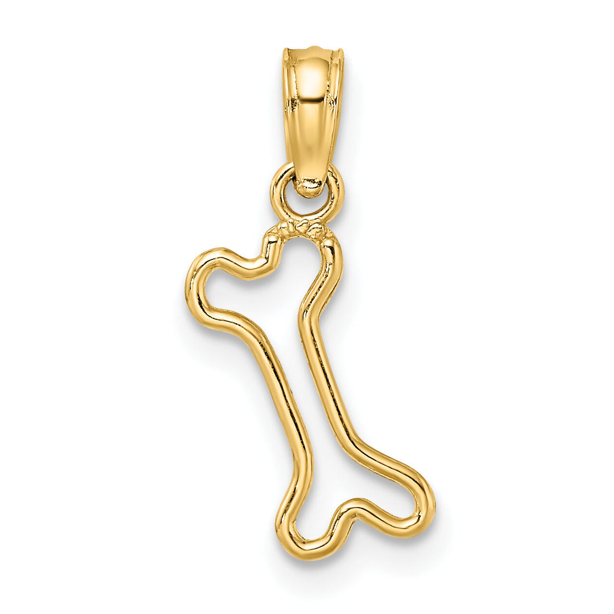 14K Cut-Out Polished Mini Dog Bone Charm-K7270