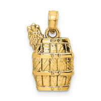 14K Wine Barrel With Grapes Charm-K7271