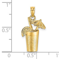 14K Cocktail Drink w/ Umbrella Charm-K7275