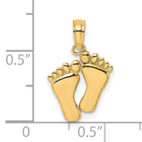 14K  Double Feet Hang Ten Style Charm-K7278