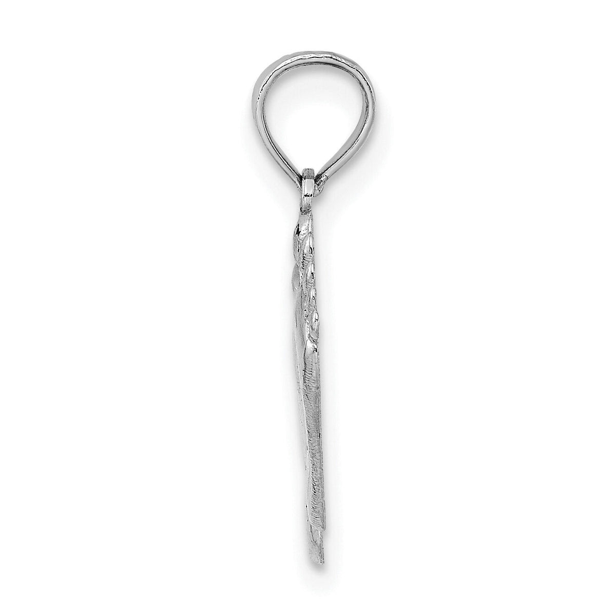 14K White Gold  Double Feet Hang Ten Style Charm-K7278W