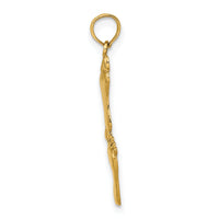 14K Polished Double Vertical Feet Charm-K7279