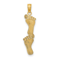 14K Polished Double Vertical Feet Charm-K7279