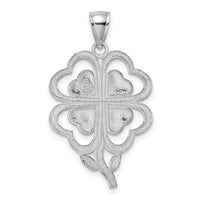 14K White Gold 4-Leaf Clover Charm-K7285W
