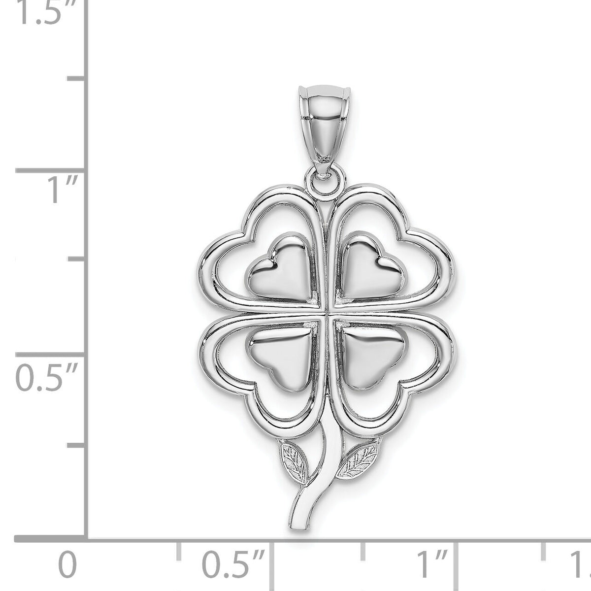 14K White Gold 4-Leaf Clover Charm-K7285W