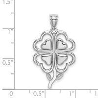 14K White Gold 4-Leaf Clover Charm-K7285W