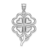14K White Gold 4-Leaf Clover Charm-K7285W