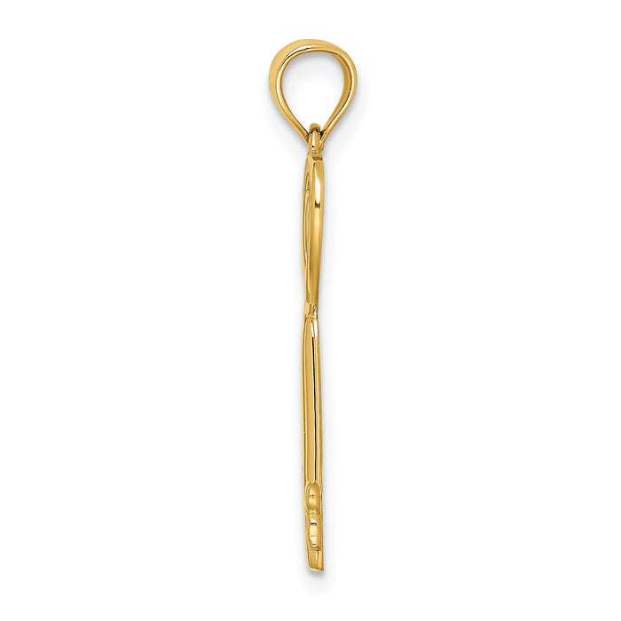 14K Key w/Heart Sweet 16 Pendant-K7289