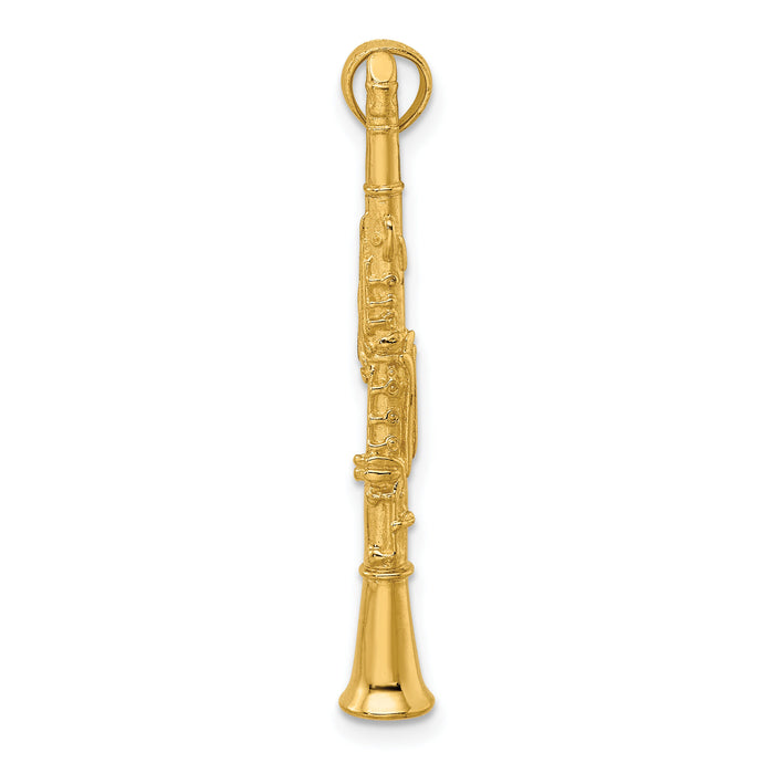 14K 3-D Clarinet Charm-K7290