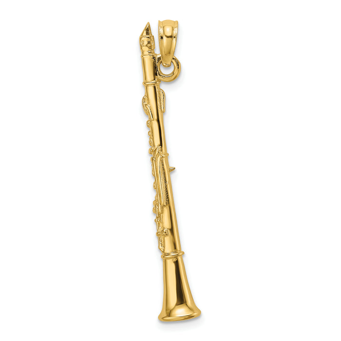 14K 3-D Clarinet Charm-K7290