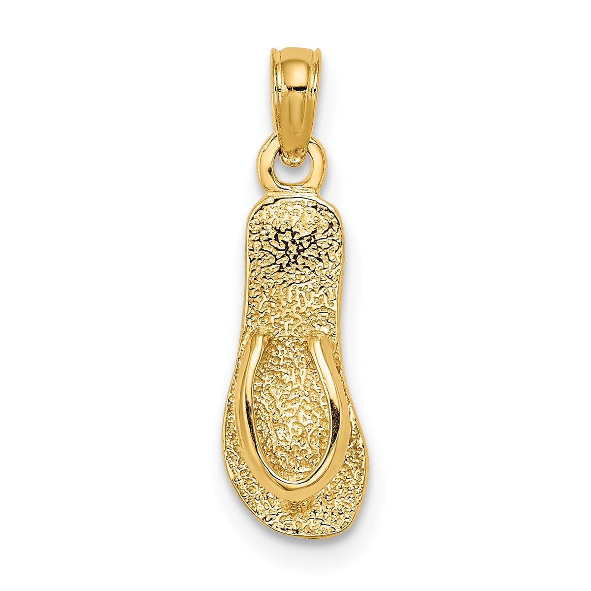 14K Single Polished Strap Flip-Flop Charm-K7292