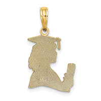 14K Polished Female Graduation Profile w/ Diploma Charm-K7295