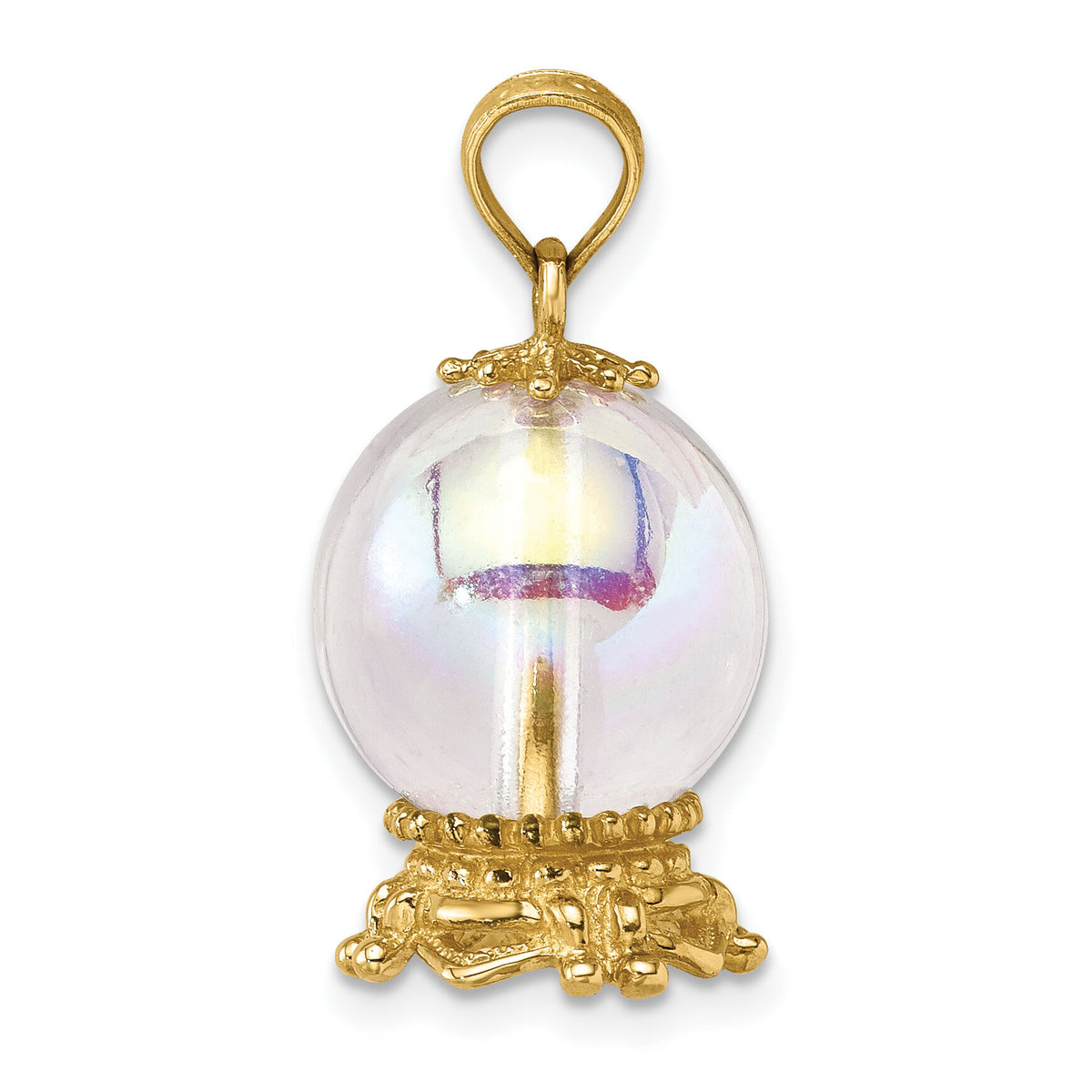 14K 3D Crystal Ball Charm-K7296