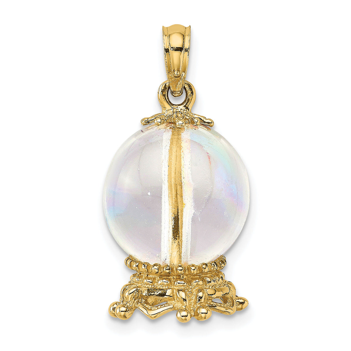 14K 3D Crystal Ball Charm-K7296