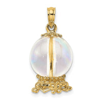 14K 3D Crystal Ball Charm-K7296