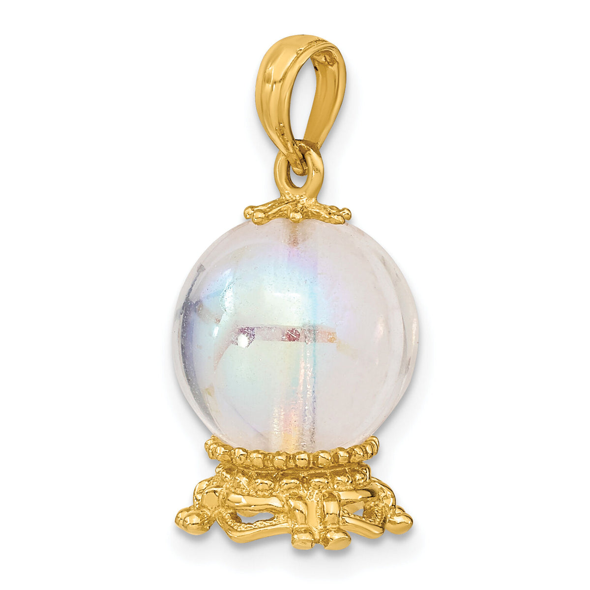 14K 3D Crystal Ball Charm-K7296