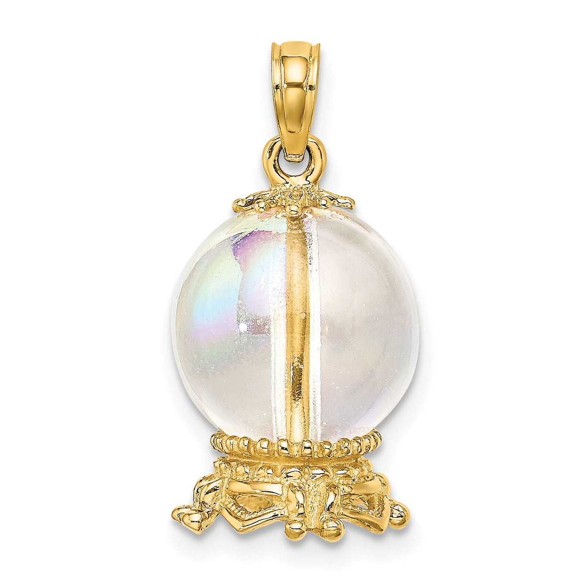 14K 3D Crystal Ball Charm-K7296