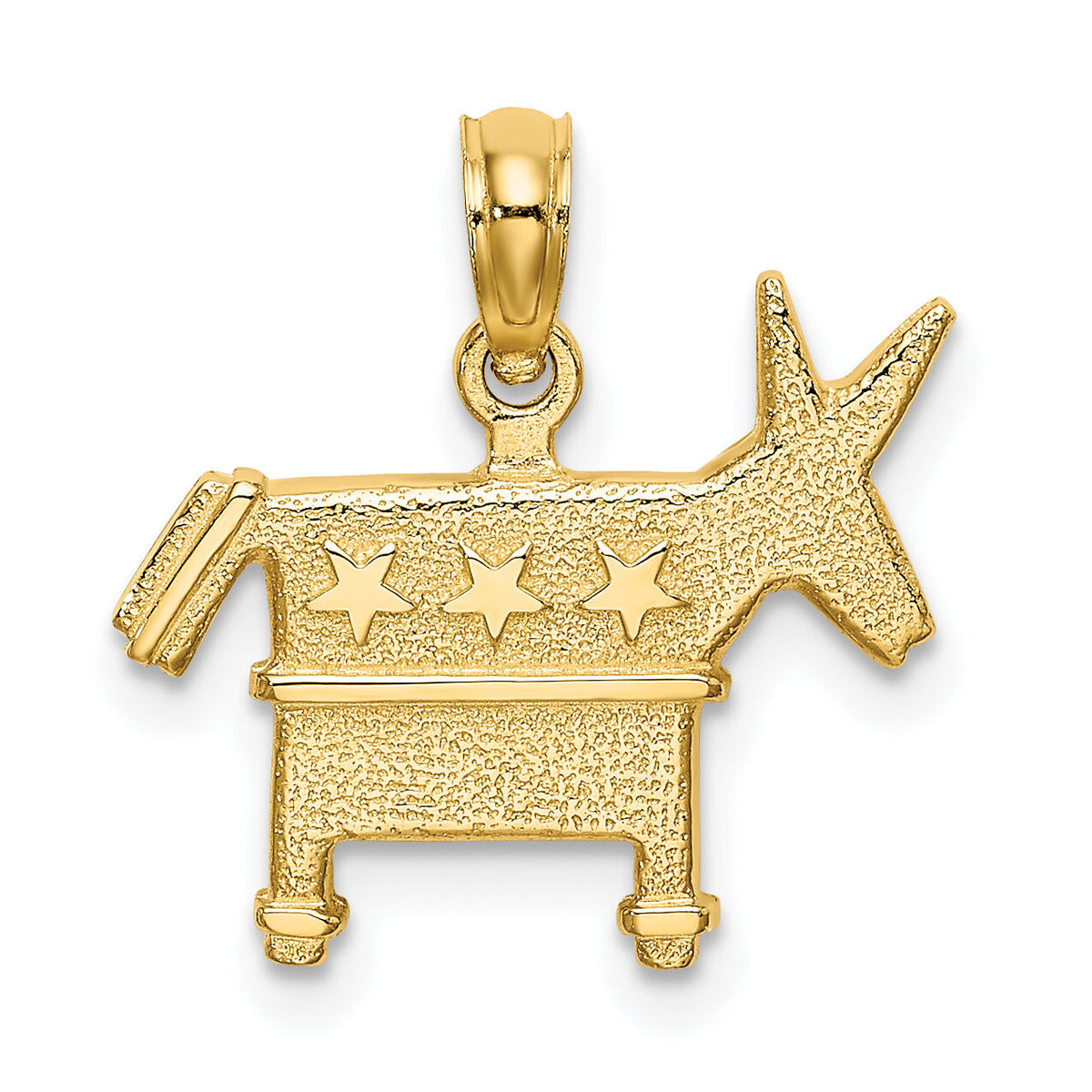 14K 3-D Textured Democratic Donkey Charm-K7298