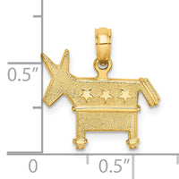 14K 3-D Textured Democratic Donkey Charm-K7298