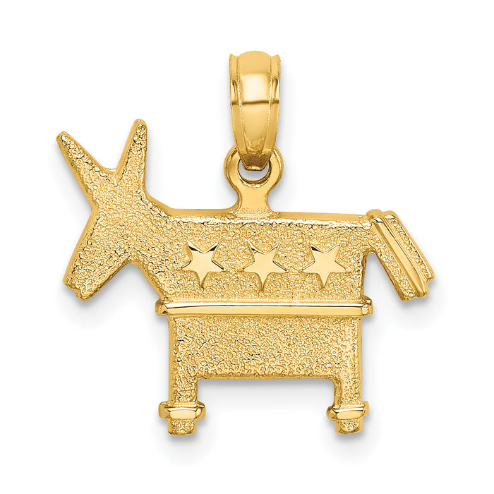 14K 3-D Textured Democratic Donkey Charm-K7298