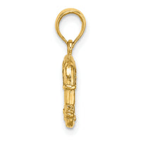 14K 3-D Textured Republican Elephant Charm-K7300