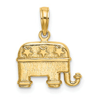 14K 3-D Textured Republican Elephant Charm-K7300