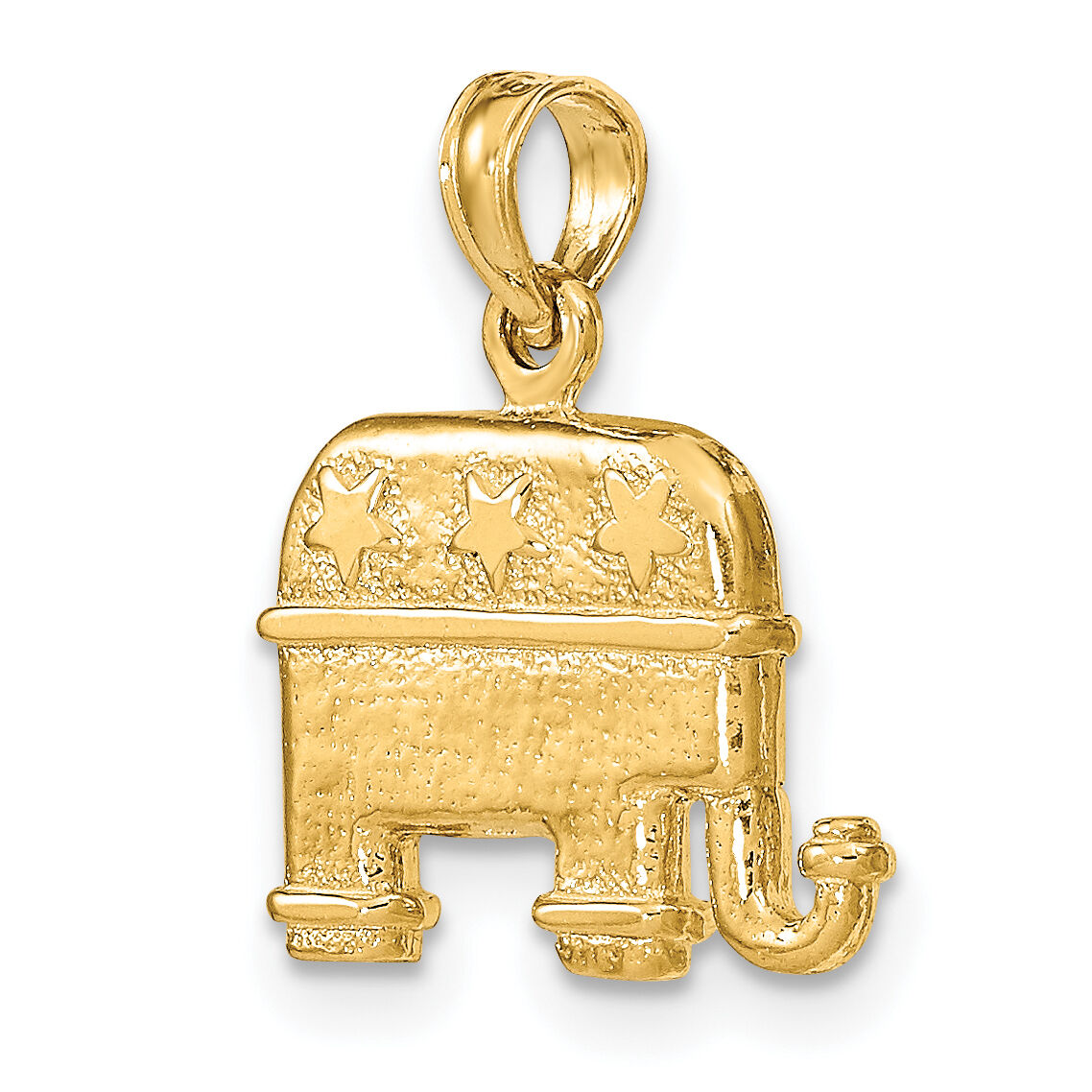 14K 3-D Textured Republican Elephant Charm-K7300