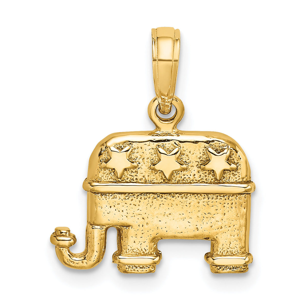 14K 3-D Textured Republican Elephant Charm-K7300