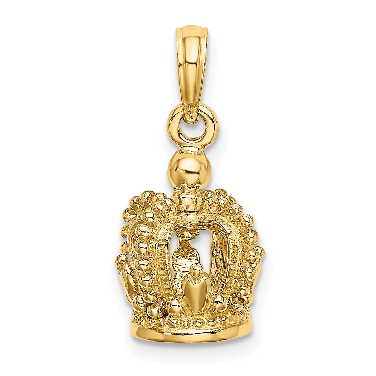 14K 3-D Polished Crown Charm-K7301