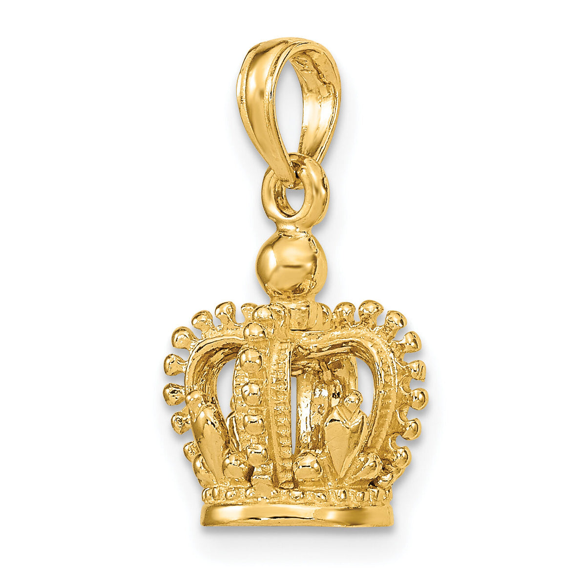 14K 3-D Polished Crown Charm-K7301