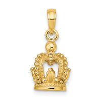 14K 3-D Polished Crown Charm-K7301