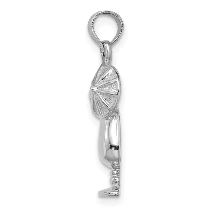 14K White Gold Polished Tropical Drink Charm-K7302W