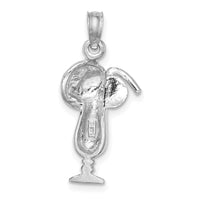 14K White Gold Polished Tropical Drink Charm-K7302W