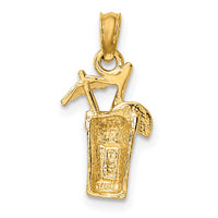 14K Cocktail Drink w/ Umbrella Charm-K7306